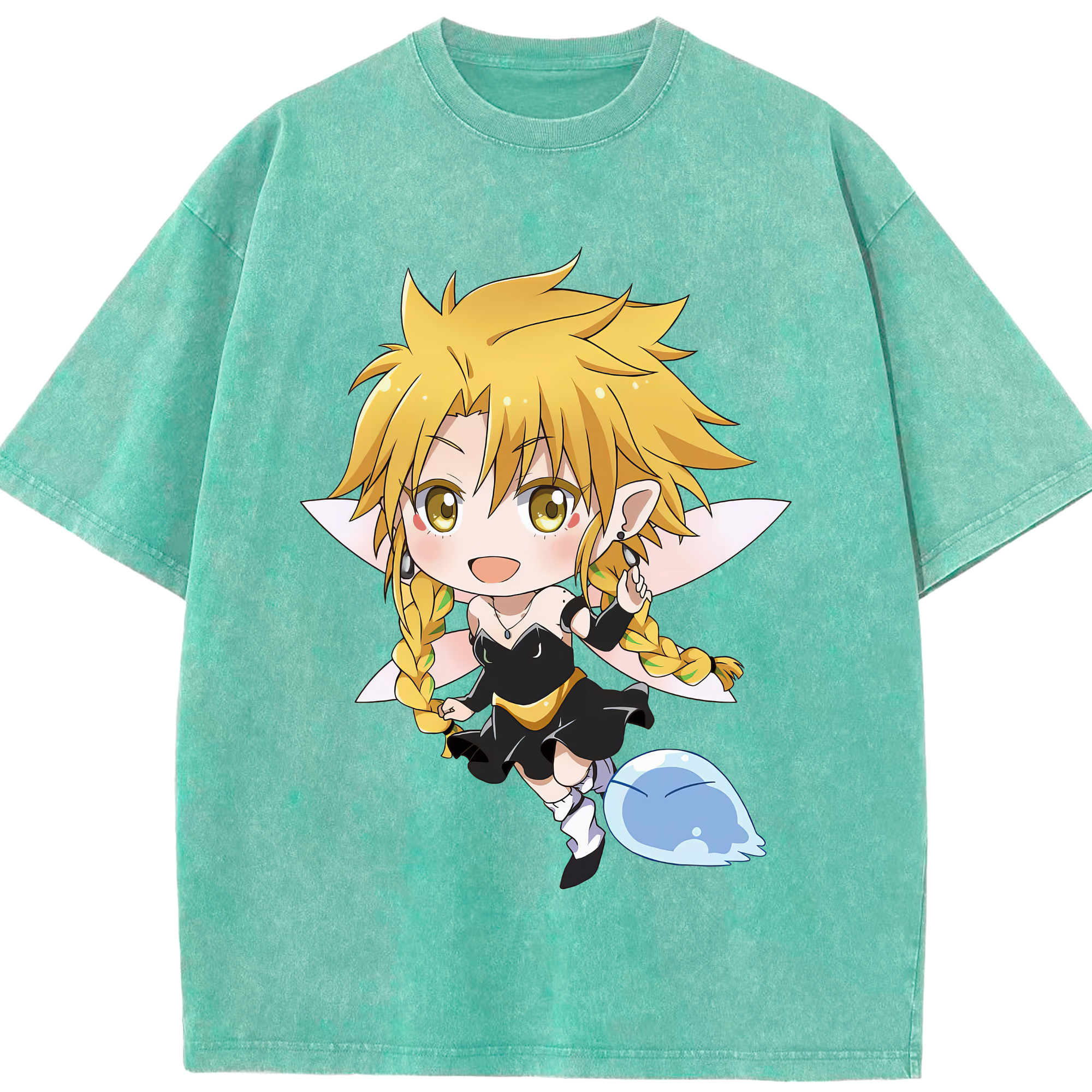 （画像用） 転スラ Regarding Reincarnated to Slime 綿100% ヴィンテージ風 半袖Tシャツ（フロントプリント）